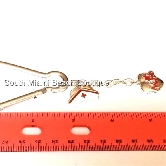 #1 Nurse Nursing Purse Charm Keychain Heart Cap RN LPN CNA Graduation Gift - Picture 10 of 11